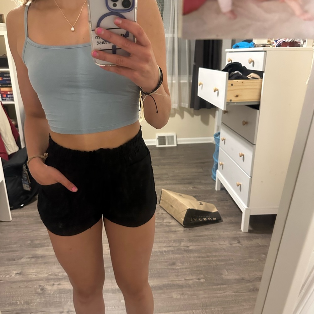 black summer shorts
